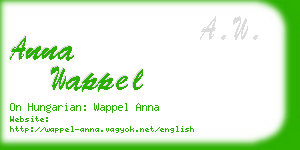 anna wappel business card